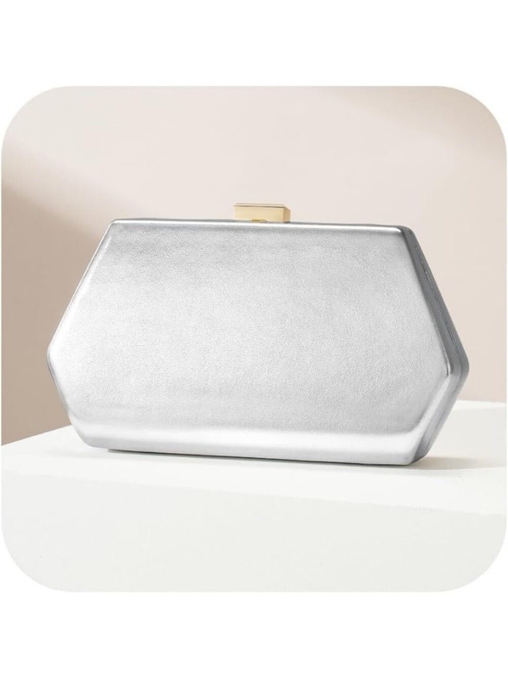 Women's Silver Clutch Purse For Elegant With Chain Evening Wedding Bag